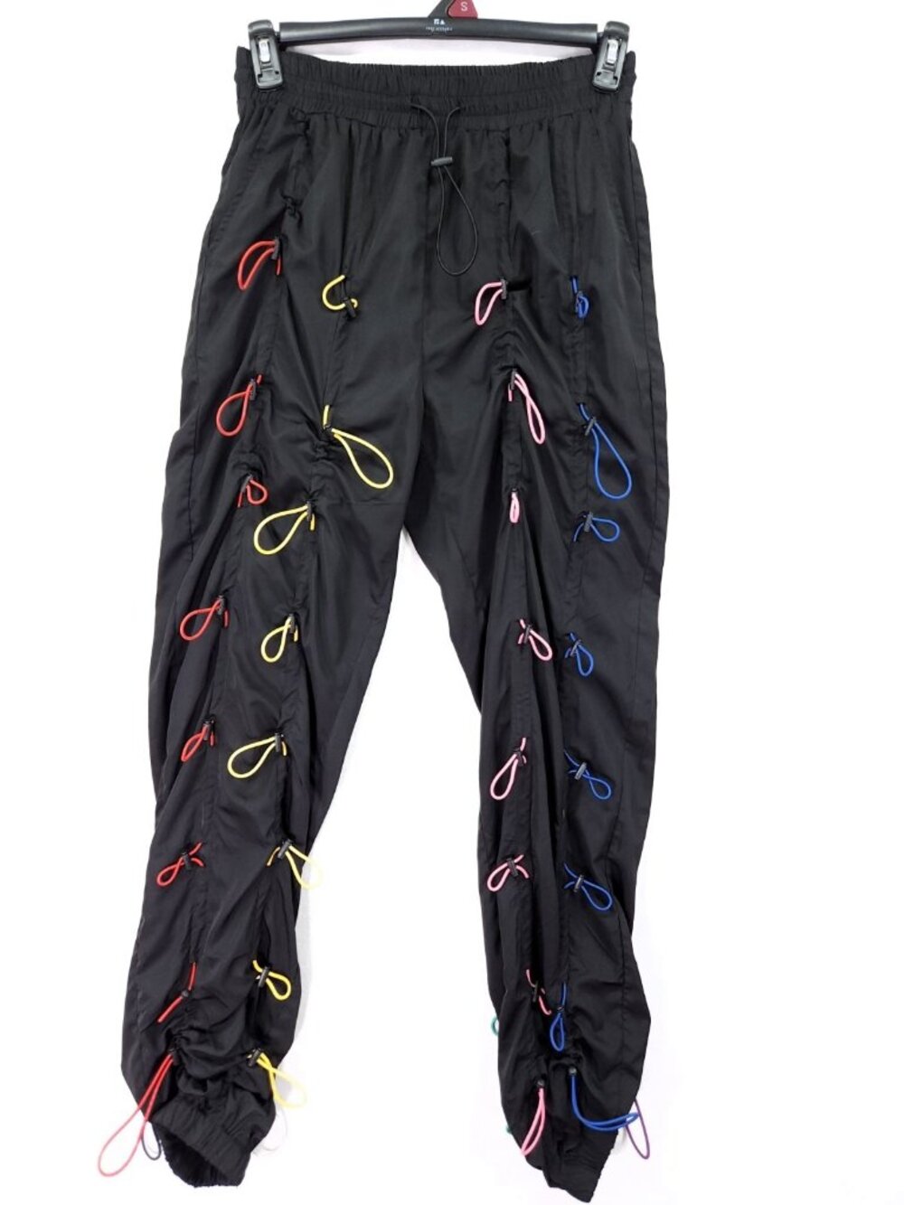 Sorella Boutique Multi Color Bungee Cord Joggers Size Medium Ruched Utility
